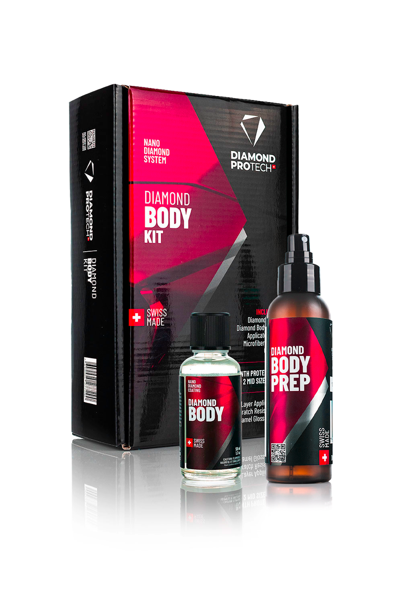 Diamond Protech Body Kit with packaging and bottles on a white background