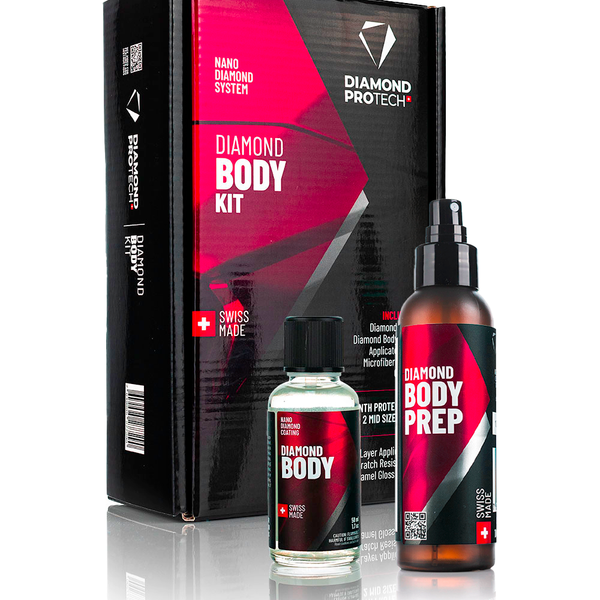 Diamond Protech Body Kit with packaging and bottles on a white background